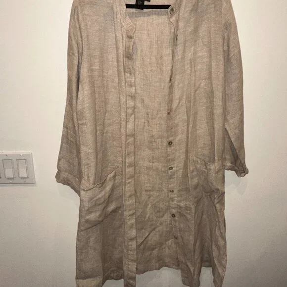 Tahari Beige Linen Jacket - Picture 3 of 6